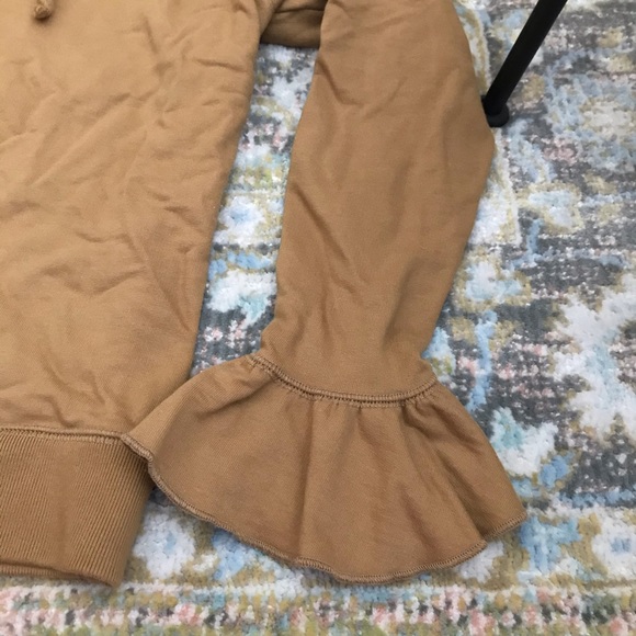 J.crew tan ruffled hoodie / sweatshirt, medium - Picture 5 of 5